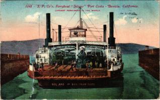 1913 California, S. P. Cos. Ferryboat Solano Port Costa - Benicia (fa)