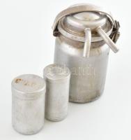 Retro mini kávéfőző, cukor és főzőtabletta tartó 9 cm Alumínium