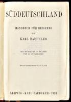 2 db Baedekker: Süddeutschland, 1926. Sérült gerinccel, + Schweiz 1927. Szakadk, kijáró térképekkel