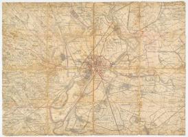 cca 1910 Kalocsa és Szeged környéke 2 db k.u.k. katonai térkép megviselt állapotban