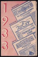 1933 Az Est lapok kihajtható kártyanaptár