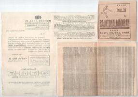 1937 Osztálysorsjáték sorsjegy kapcsolódó nyomtatványokkal