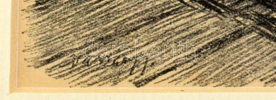 Vaszary János (1867-1939): Beszélgetők. algráfia, papír, jelzett, üvegezett fakeretben, tanusítvánny...