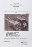 Vaszary János (1867-1939): Beszélgetők. algráfia, papír, jelzett, üvegezett fakeretben, tanusítvánny...