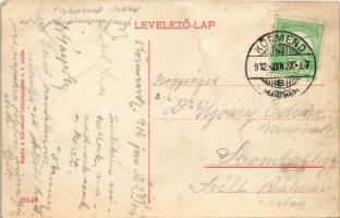 1912 Körmend, Kirnbauer József és fia gőzmalom, lovaskocsi, liszt eladás nagyban és kicsiben (EK)