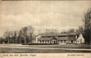 1915 Királyhida, Bruckújfalu Tábor, Brucker Lager, Bruckneudorf; Baracken-Ansicht / laktanya. Alex J. Klein No. 710. / Austro-Hungarian K.u.K. military barracks (EK)