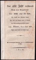 Das alte Jahr gleich einem Morgentraum! Das neue zeigt sich faum... Wien, 1815 Obersthofpostamt. 16p. papírgerinccel