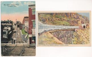 4 db RÉGI vonat motívum képeslap: amerikai vasútállomások / 4 pre-1945 train motive postcards: railw...