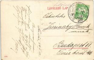 1912 Sárvár, Fő tér, lovaskocsi, Bass Sámuelné üzlete