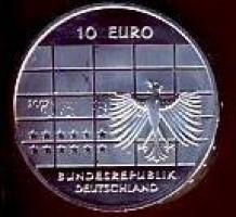 Németország 2007J 10€ Ag "50 éves a Német Szövetségi Bank" T:1