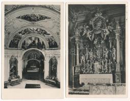 Máriabesnyő (Gödöllő) - 4 db RÉGI képeslap: templom belsők