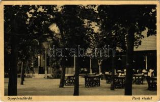 1932 Gyopáros-fürdő (Orosháza), park, vendéglő (Rb)