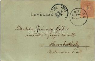 1900 Kőszeg, Gyöngyös részlet a Kálváriával, gyárak este. Róth Jenő kiadása (EB)