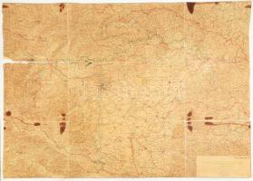 1938 Magyarország térkép a visszatért felvidéki területekkel (magyar cseh katonai bizottság által 1938 nov. 5-én megállapított demarkációs vonal), M. Kir. Térk. Intézet, 1: 750000, 70x100 cm, megviselt