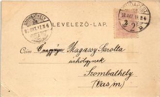 1898 (Vorläufer) Budapest II. Cs. és kir. gyalogsági kadétiskola, intézeti főépület (vágott / cut)
