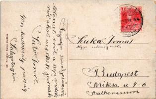 1919 Salgótarján, Apollo mozgó mozi és Úri utca, Patay István üzlete. Friedler Samu kiadása (EK)