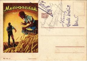 1947 Magyar Mezőgazdák Szövetkezete reklámlapja. Budapest V. Alkotmány utca 29. (székház) Alapítva 1891. Posner, Budapest / Hungarian Farmers Cooperative advertisement card