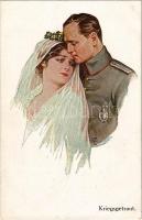 Kriegsgetraut / WWI German military art postcard, soldiers wife. S.V.D. No. 4247. artist signed