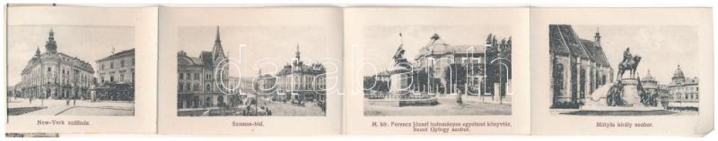 Kolozsvár, Cluj; Mátyás király tér. Schuster Emil kiadása, leporellólap 10 képpel / square. Leporell...