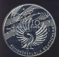 Németország 2006D 10€ Ag "Mozart" helyenként aranyozva T:1