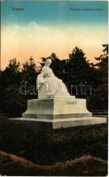 Szeged, Erzsébet királyné (Sissi) szobra. Vasúti levelezőlapárusítás 34. sz. 1915. / monument, statue of Empress Elisabeth of Austria (Sisi)