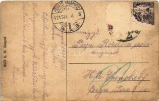 1921 Szeged, Margit utca és új leányiskola, Krier Simon üzlete (Rb)