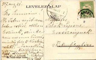 1907 Kunhegyes, Kakati részlet, református templom. Farkas Sándor kiadása (EK)