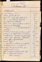 1916-1923 Szentkirályi Istvánné Bogyai Stefánia pénzügyi kiadások egy füzetben. Sérült egészvászon k...