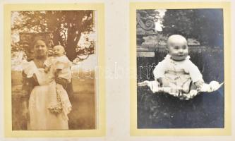 cca 1910-1930 Gogo öröme c. Szentkirályi család gyermekét ábrázoló 46 db 9x12 cm-es fotó albumban