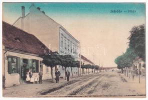 1903 Felsőőr, Oberwart; Főtér, Könyvkötészet, könyv és papírkereskedés üzlete. Löwy Benő kiadása / Hauptplatz, Buchbindung / main square, book shop