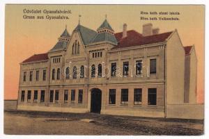 Gyanafalva, Jennersdorf; Római katolikus elemi iskola. Wurditsch Pál kiadása / Volksschule / school