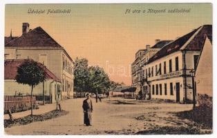 Felsőőr, Oberwart; Fő utca, Központi szálloda. Fleck János kiadása / Hauptstrasse, Hotel / main street and hotel