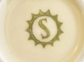 Sarreguemines Francia porcelán tükrös dobozka. Kézzel festett, réz kerettel. hibátlan XX. sz. eleje ...