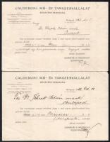 1922 4 db Calderoni mű- és tanszervállalat rt. hivatalos fejléces levél, felszólítás