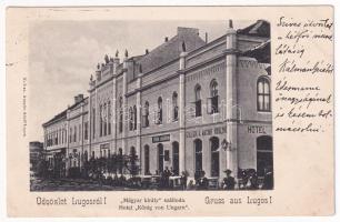 1903 Lugos, Lugoj; Magyar Király szálloda, étterem és kávéház. Auspitz Adolf No. 8. / hotel, restaurant and cafe