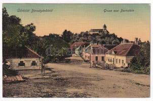 1910 Borostyánkő, Bernstein; utca, vár, Mager József üzlete. Bognár István kiadása / street view, castle, shop
