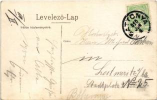 1910 Battonya, Fő utca, Korona szálloda, Grosz Izsák, Geller Ferenc és Hirschler üzlete. Gargja kiad...