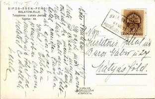 Balatonlelle, Éden pensio, vendéglő, étterem, Sipos Pensio bejárata a kertbe. Tulajdonos: Lukáts Jen...