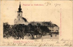 1900 Vinkovce, Vinkovci; Setaliste Franje Josipa / templom / church (EK)