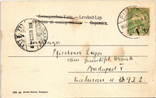 1906 Fiume, Rijeka; Vedutta. delle Stazione / vasútállomás. Divald Károly / railway station