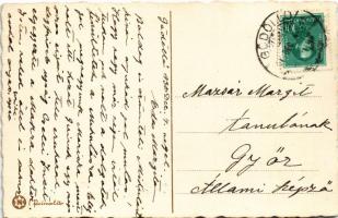 1930 Üdvözlet a Krampusztól! Krampusz elől menekülő Mikulás / Saint Nicholas running away from Kramp...