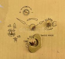 Swiza 8 napos asztali óra, működik, szép állapotban, m: 23 cm