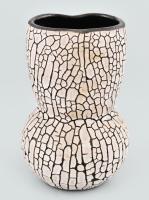 Retró kerámia váza, jelzés nélkül, hibátlan, m: 13 cm