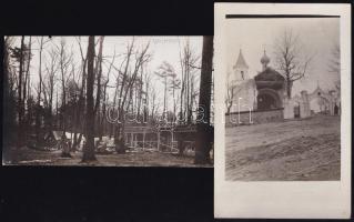 1916 Volhynia, felvételek a frontról, 4 db fotó, 8,5×13,5 cm