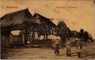 1917 Bánffyhunyad, Huedin; Nagy utca. (W.L. ?) 6. / Vladeasa / street (Rb)