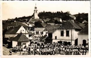 Lövéte, Lueta; templom, falu ünnep. Kováts István fényképész / church, village fest. photo