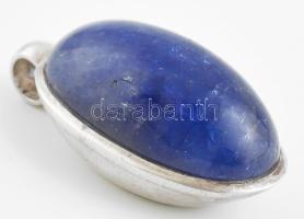 Ezüst (Ag) foglalatban, nagyméretű tanzanit, medál, jelzett, 5,5x2,5 cm, bruttó: 42,7 g