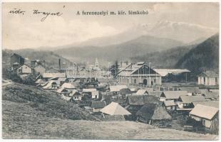 1915 Fernezely, Felsőfernezely, Firiza (Nagybánya, Baia Mare); M. kir. fémkohó, bánya. Kovács Gyula kiadása / metal factory, works, mine (EK)