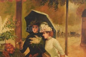 Jelzés nélkül: Virágáruslány. Olaj, vászon. Kissé sérült. 73×57 cm