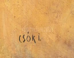 Csók I jelzéssel: Hölgy virágok közt. Olaj, vászon. 100×70,5 cm